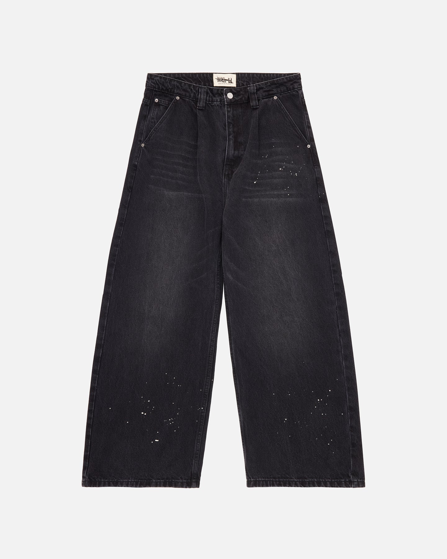 13.5oz Washed Paint Splat Jeans Black | Colour plane